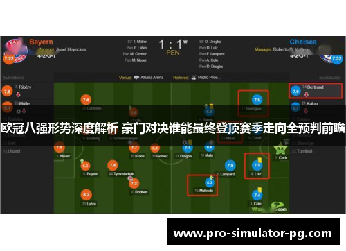 欧冠八强形势深度解析 豪门对决谁能最终登顶赛季走向全预判前瞻 欧冠八强形势深度解析 豪门对决谁能最终登顶赛季走向全预判前瞻
