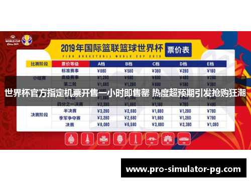 世界杯官方指定机票开售一小时即售罄 热度超预期引发抢购狂潮